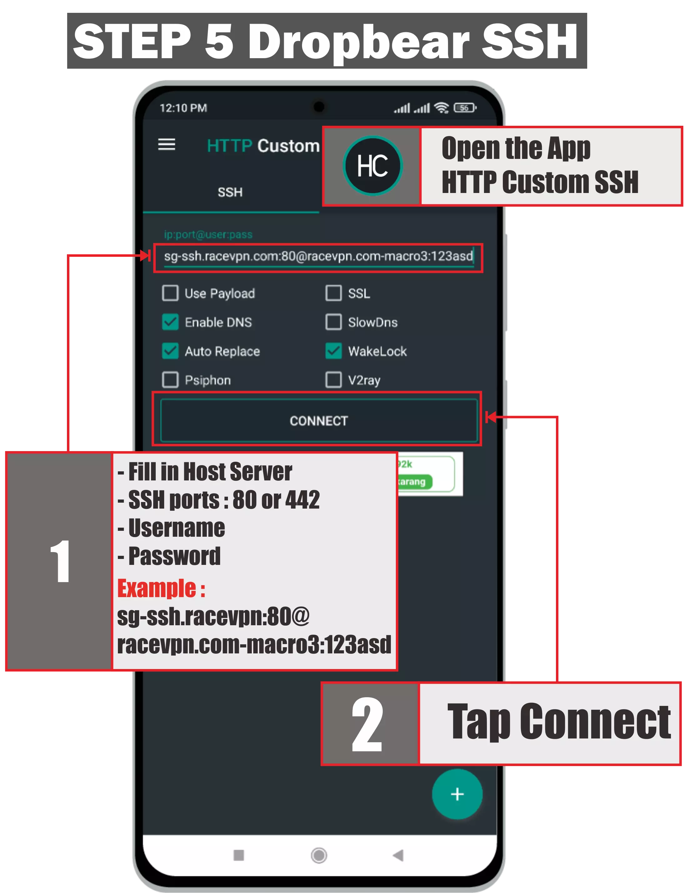 The fifth step is how to use openssh on android