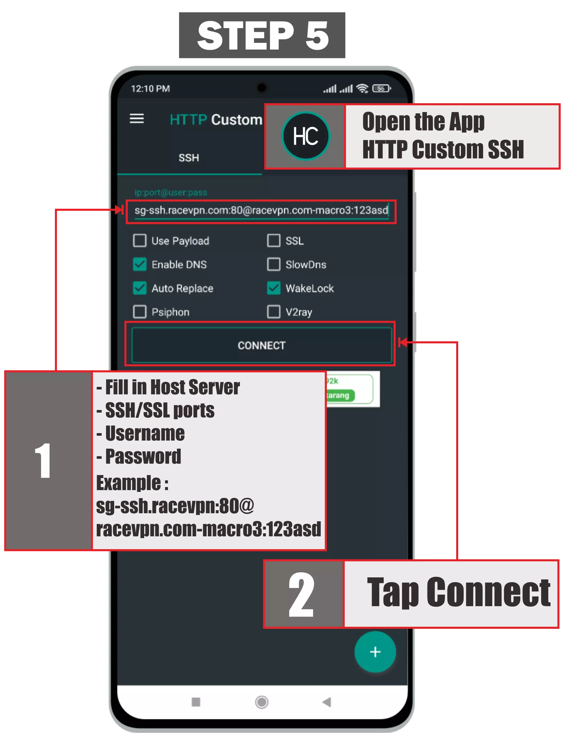 The sixth step is how to use openssh on android