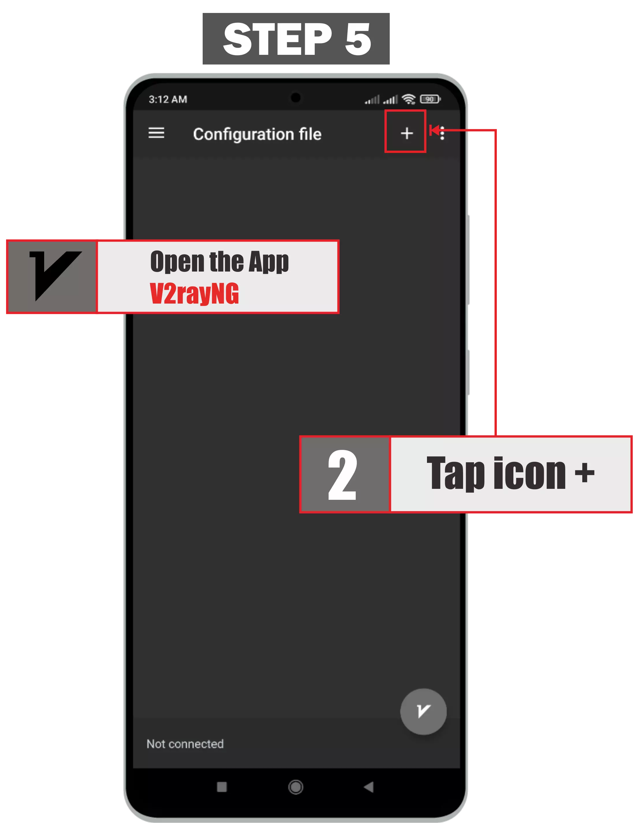 The fifth step is how to use v2ray on android