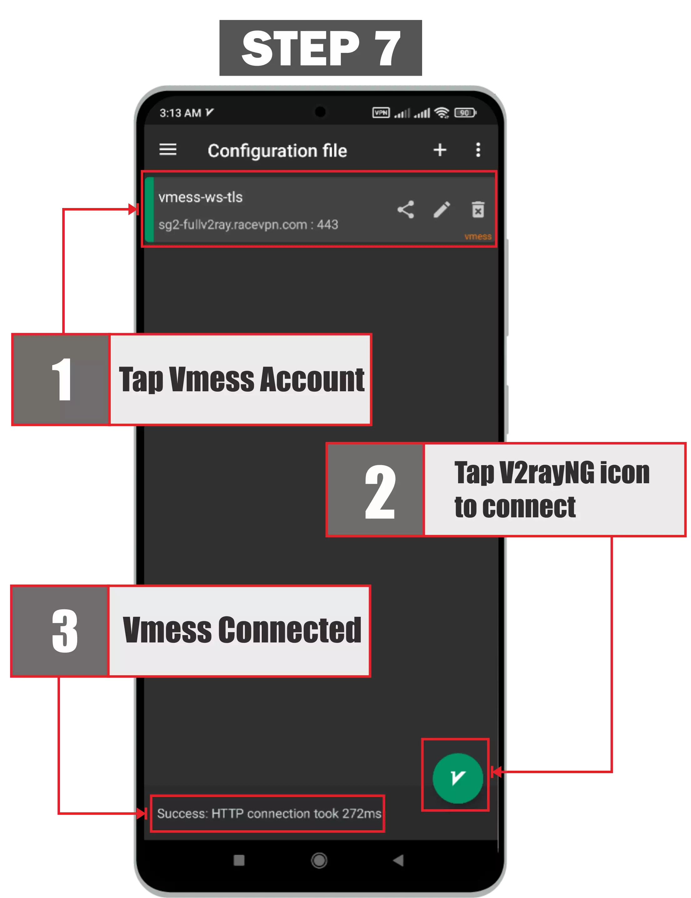 The seventh step is how to use v2ray on android