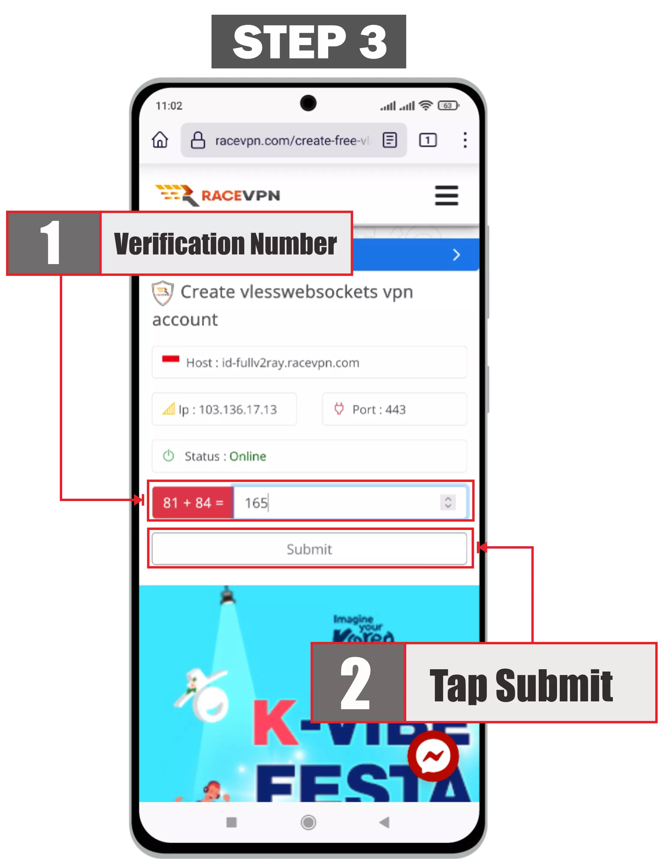 The third step is how to use vless websocket on android