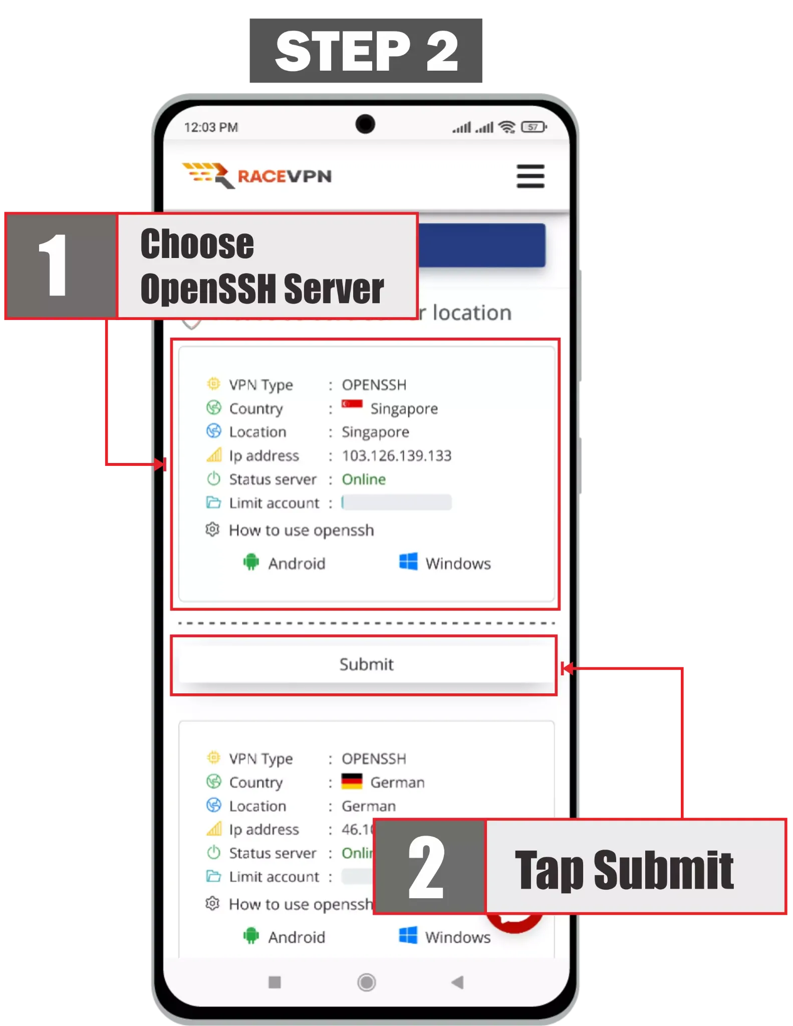 Choose an OpenSSH Server - OpenSSH on Android