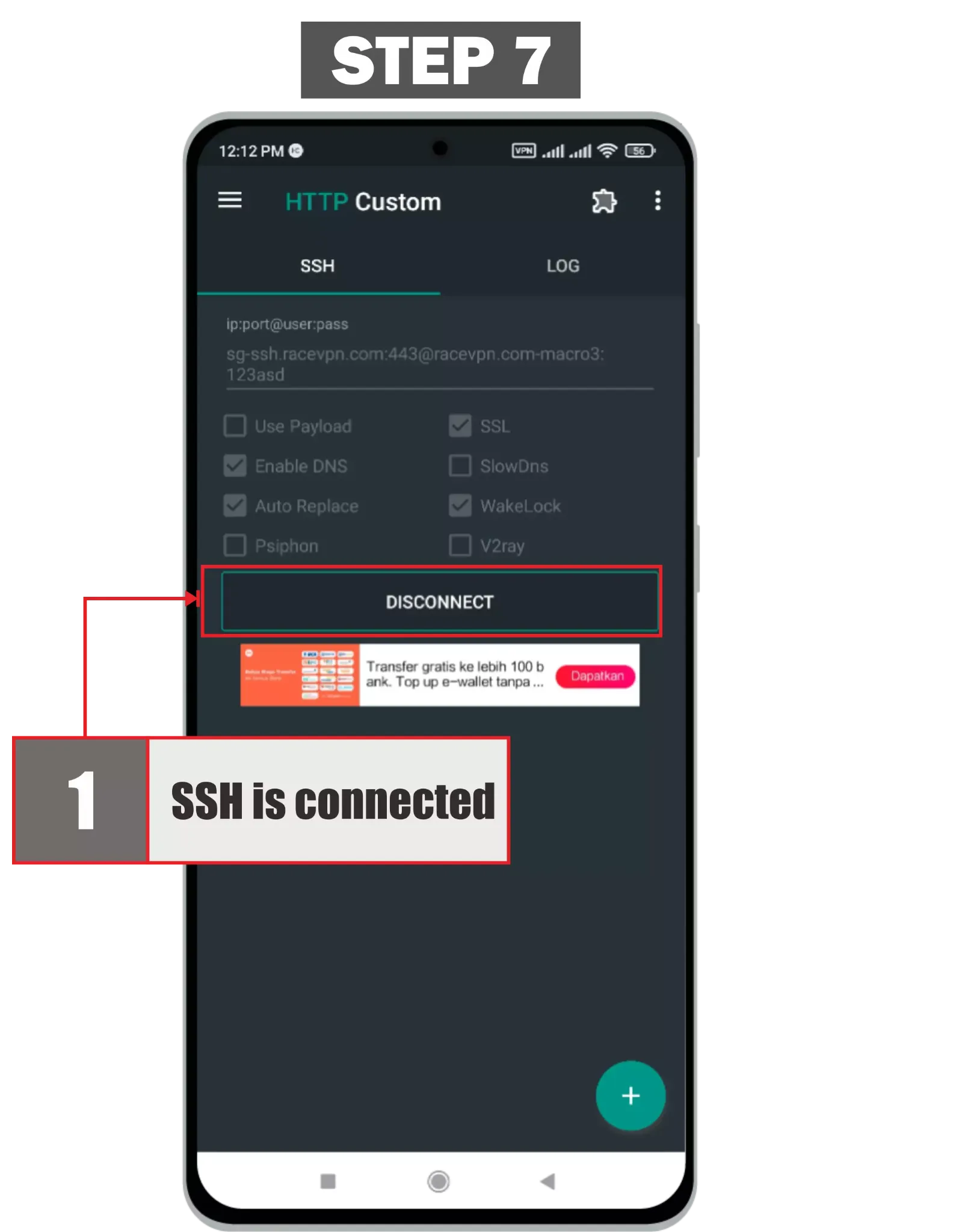 Test Browsing - OpenSSH on Android