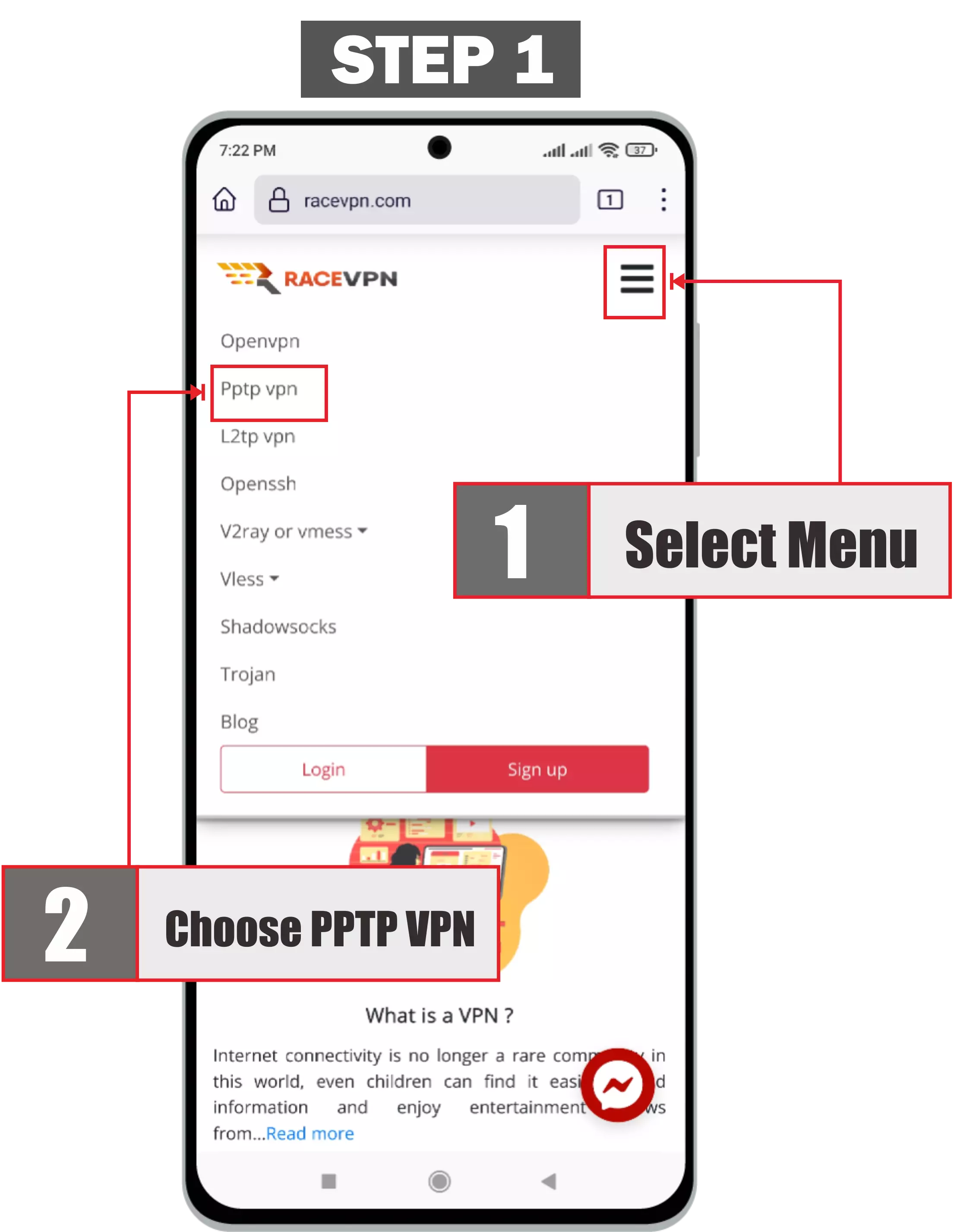 Open Android VPN Settings - PPTP VPN on Android