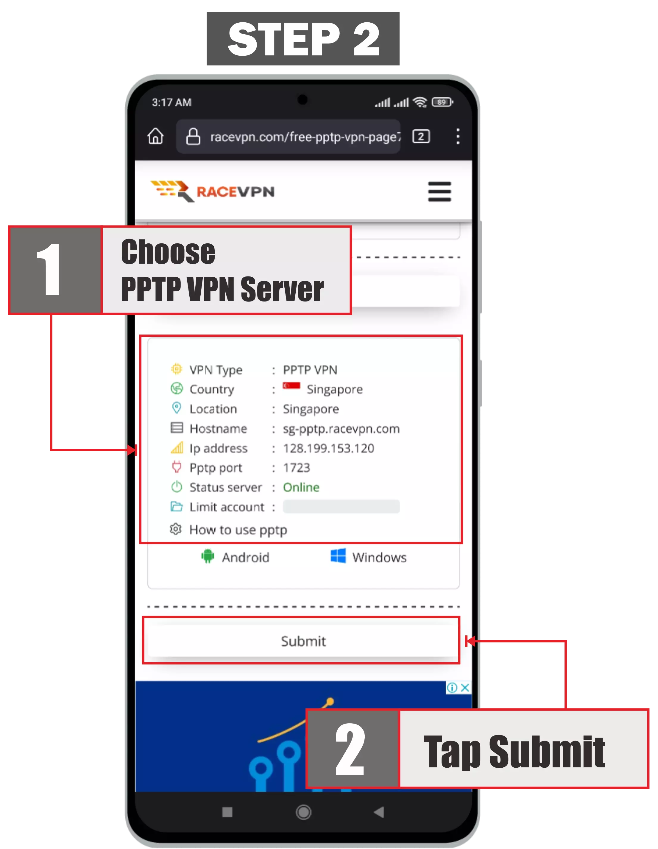 Add a New VPN Profile - PPTP VPN on Android